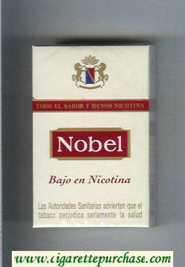 Nobel Bajo En Nicotina white and red cigarettes hard box