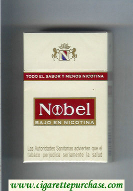 Nobel Bajo En Nicotina white and red cigarettes hard box