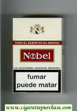 Nobel white and red cigarettes hard box