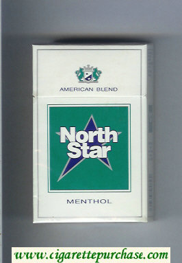 North Star Menthol American Blend white and green cigarettes hard box