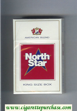 North Star American Blend white and red King Size Box cigarettes hard box