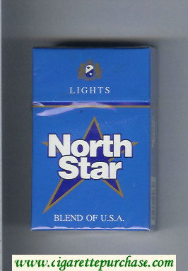 North Star Blend of USA Lights blue cigarettes hard box