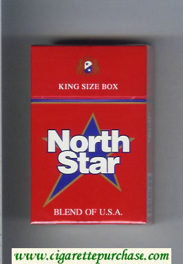 North Star Blend of USA red King Size Box cigarettes hard box