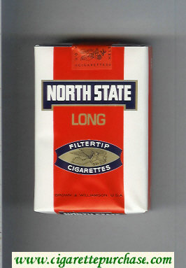 North State Long Filtertip cigarettes red and white soft box