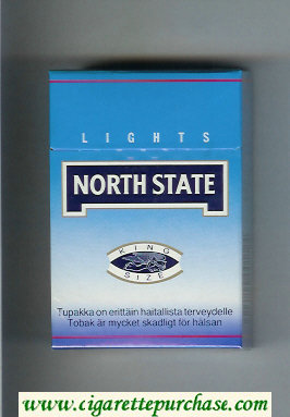 North State Lights blue cigarettes hard box