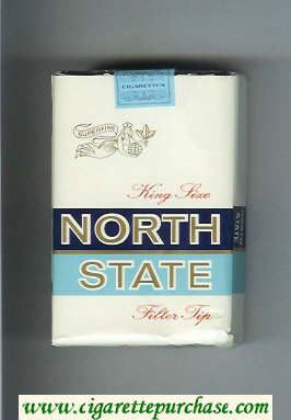 North State Superfine Filter Tip white and light blue and blue cigarettes soft box