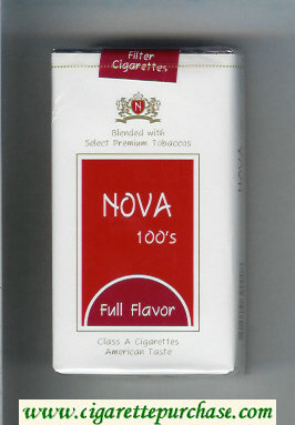 Nova 100s Full Flavor cigarettes soft box