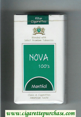 Nova 100s Menthol cigarettes soft box