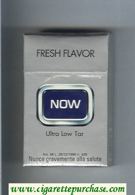 Now Fresh Flavor Ultra Low Tar cigarettes hard box