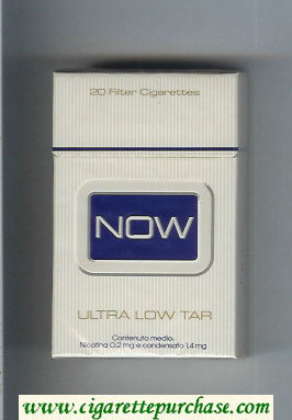 Now Ultra Low Tar cigarettes hard box