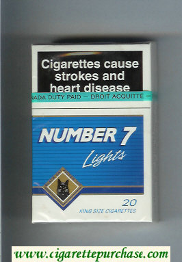 Number 7 Lights cigarettes hard box