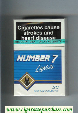 Number 7 Lights cigarettes hard box