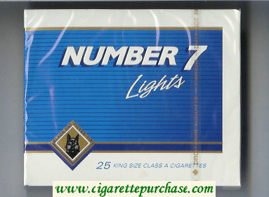 Number 7 Lights 25 cigarettes wide flat hard box