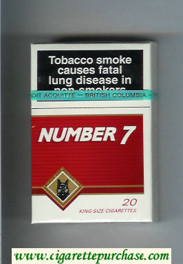 Number 7 cigarettes hard box