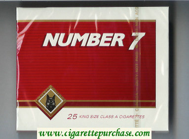 Number 7 25 cigarettes wide flat hard box