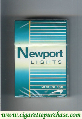 Discount Newport Lights Menthol green and white cigarettes hard box