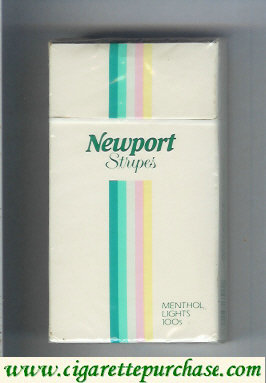 Discount Newport Stripes Menthol Lights 100s cigarettes hard box