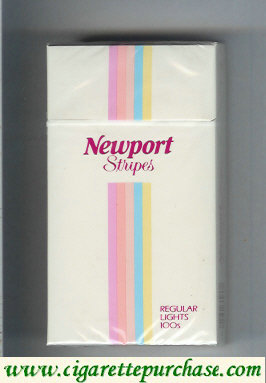 Discount Newport Stripes Regular Lights 100s cigarettes hard box