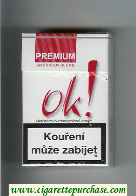 OK Premium American Blend Full white and red cigarettes hard box