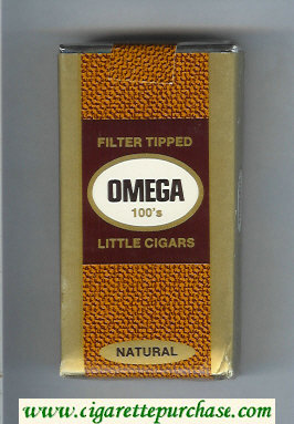 Omega Filter Tipped Natural 100s Little Cigars cigarettes soft box