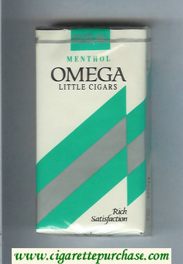 Omega Menthol Little Cigars Rich Satisfacton 100s cigarettes soft box
