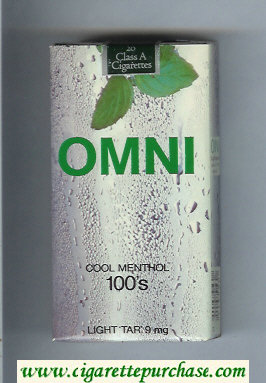 Omni Light Tar 9 mg Cool Menthol 100s cigarettes soft box