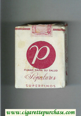 P Populares Superfinos white and red cigarettes soft box