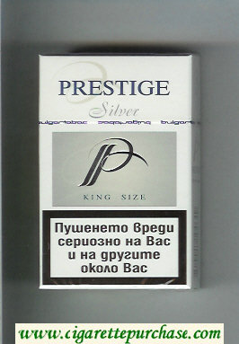 P Prestige Silver cigarettes hard box