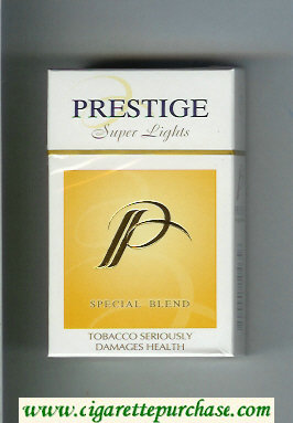 P Prestige Super Lights Special Blend cigarettes hard box