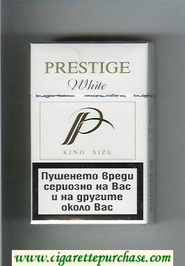 P Prestige White cigarettes hard box