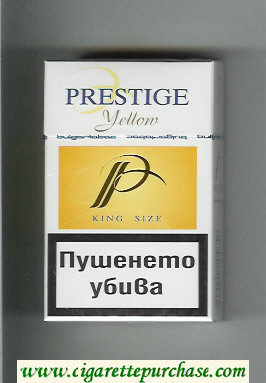 P Prestige Yellow cigarettes hard box