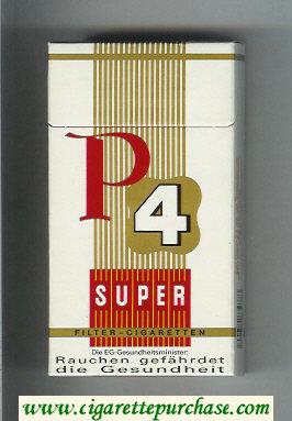 P4 Super 100s cigarettes hard box