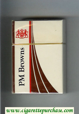 PM Browns cigarettes hard box