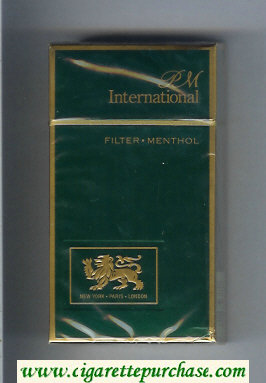 PM International Filter Menthol 100s cigarettes hard box