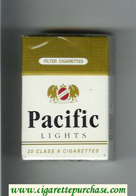 Pacific Lights white and gold cigarettes hard box
