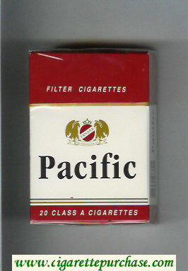 Pacific white and red cigarettes hard box