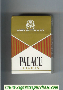 Palace Lights gold and brown and white cigarettes hard box