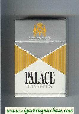 Palace Lights silver and yellow and white cigarettes hard box