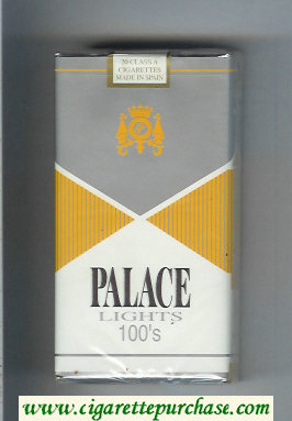 Palace Lights 100s silver and yellow and white cigarettes soft box