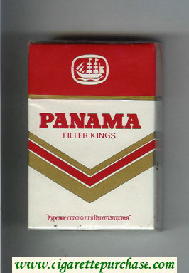 Panama Filter Kings white and red cigarettes hard box