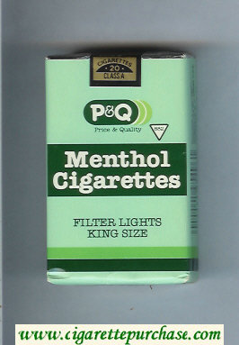 PandQ Menthol Cigarettes Filter Lights cigarettes soft box