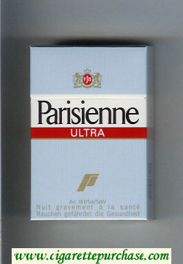 Parisienne Ultra blue cigarettes hard box