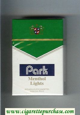 Park Menthol Lights cigarettes hard box