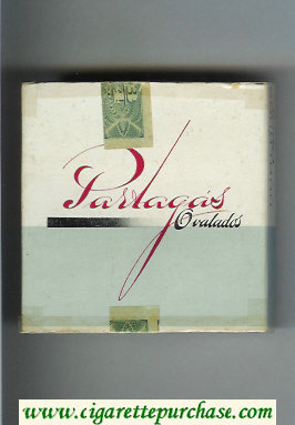 Partagas Ovalados white and grey cigarettes wide flat hard box