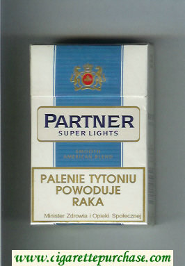 Partner Super Lights Smooth American Blend cigarettes hard box