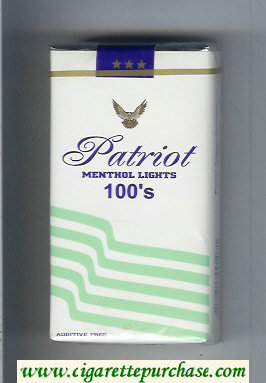 Patriot Menthol Lights 100s cigarettes soft box