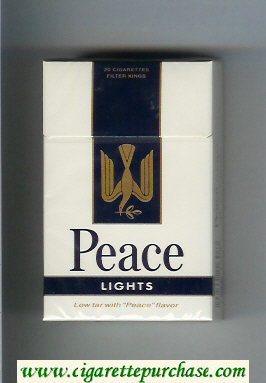 Peace Lights white and blue cigarettes hard box