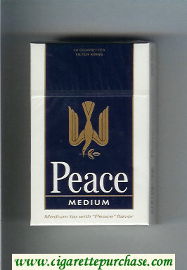 Peace Medium blue and white cigarettes hard box