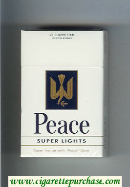 Peace Super Lights white and blue cigarettes hard box