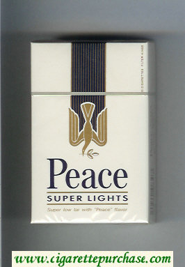 Peace Super Lights white and blue hard box cigarettes